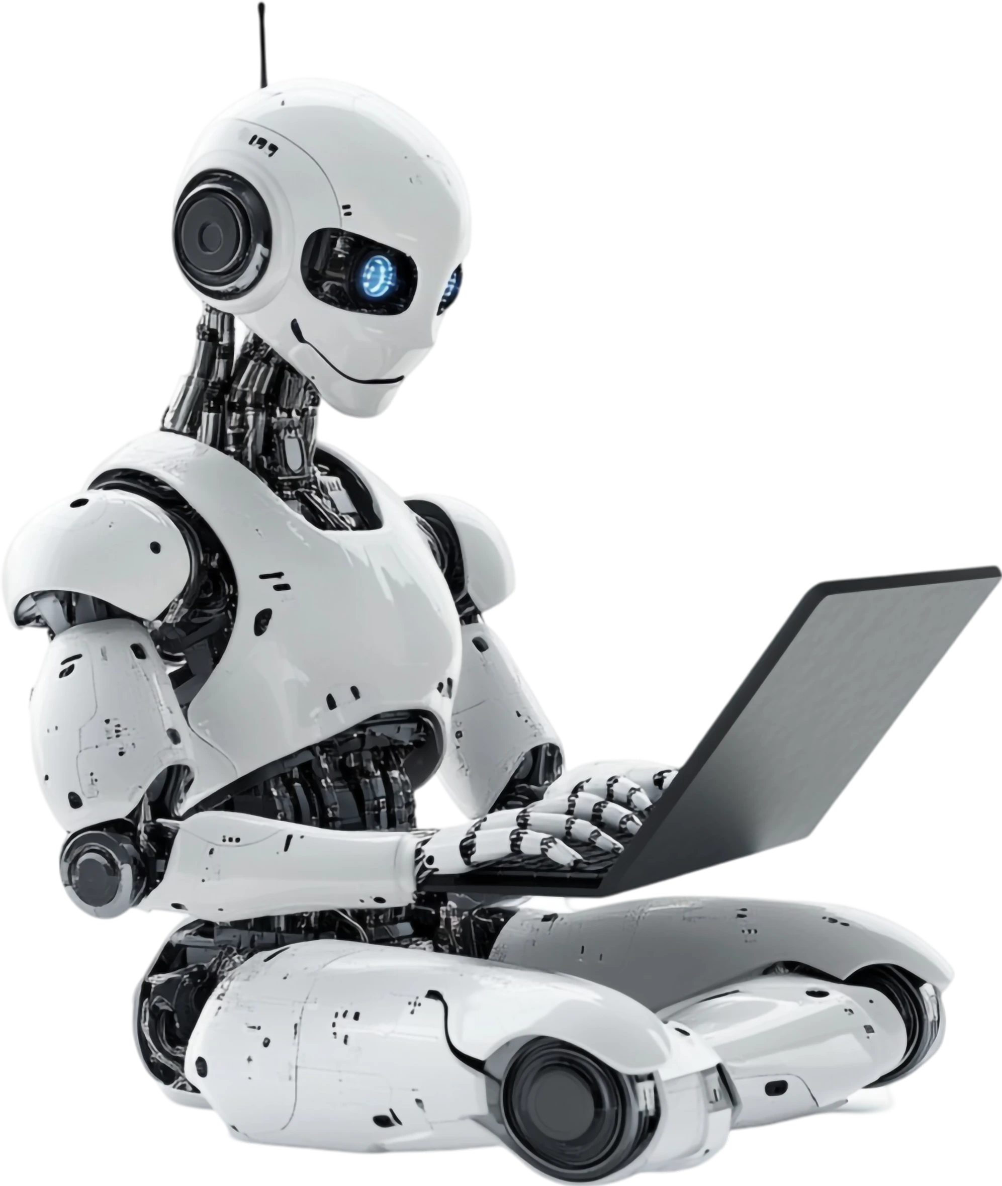 AI робот за ноутбуком